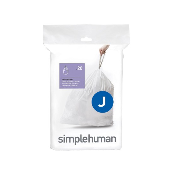 Saci de gunoi cod J, 30-45 L/ 20 buc, plastic - simplehuman