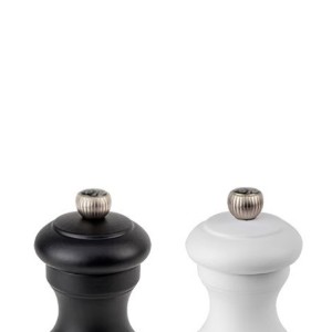 Set 2 rasnite sare si piper, 10 cm, "Bistro Z", White&Black - Peugeot