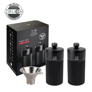 Set 2 rasnite sare si piper, 12 cm, "Line Z", cu palnie inox - Peugeot