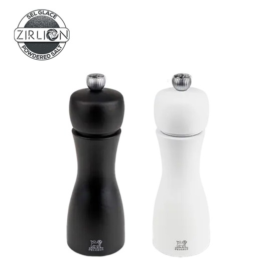 Set 2 rasnite sare si piper, 15 cm, "Tahiti Z", Black&White - Peugeot