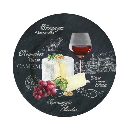 Set 4 platouri pentru branzeturi, portelan, 19 cm, "World of Cheese" - Easy Life
