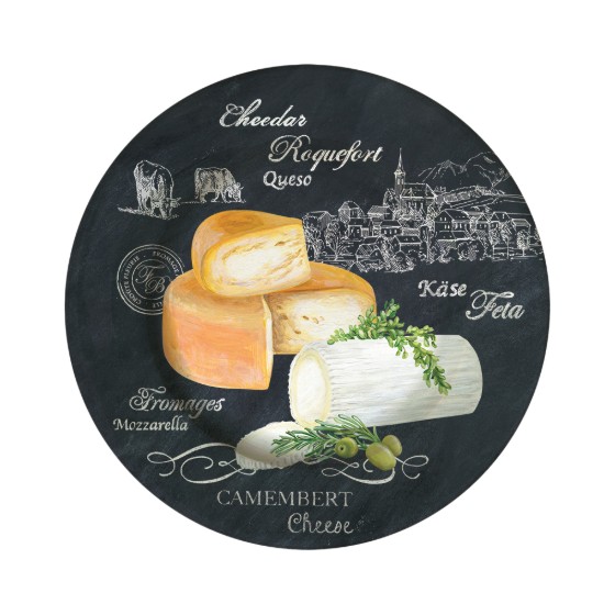 Set 4 platouri pentru branzeturi, portelan, 19 cm, "World of Cheese" - Easy Life