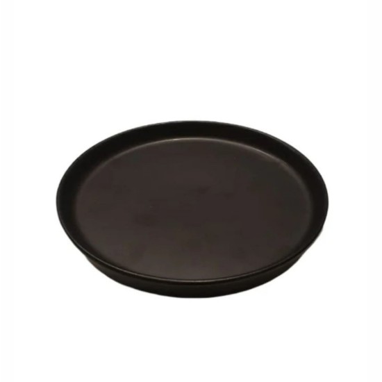 Farfurie ceramica, 20cm, Novum Vulcano, negru carbon mat, gresie glazurata manual