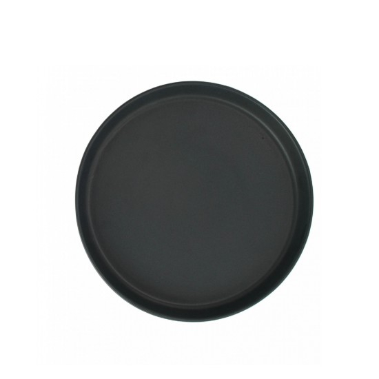 Farfurie ceramica, 20cm, Novum Vulcano, negru carbon mat, gresie glazurata manual