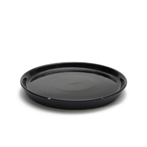 Farfurie ceramica, 20cm, Novum Vulcano Duo, negru lucios si negru mat, gresie glazurata manual