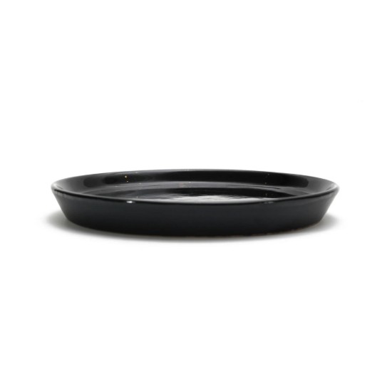 Farfurie ceramica, 20cm, Novum Vulcano Duo, negru lucios si negru mat, gresie glazurata manual