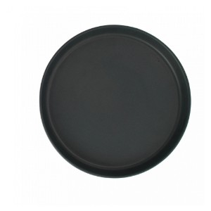 Farfurie ceramica, 25cm, Novum Vulcano, negru carbon mat, gresie glazurata manual