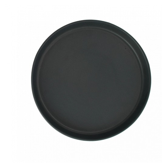 Farfurie ceramica, 25cm, Novum Vulcano, negru carbon mat, gresie glazurata manual