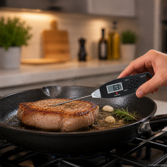 Termometru carne rezistent la apa, Black - Zokura