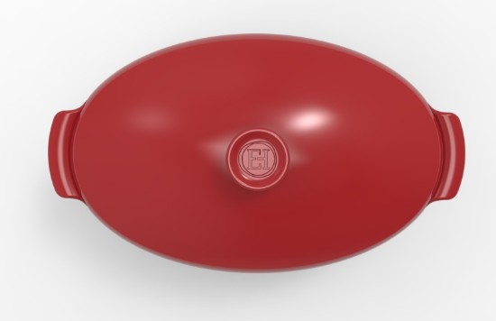 Vas oval, ceramica, cu capac, 41,5 x 24 cm/5,8L, Burgundy - Emile Henry