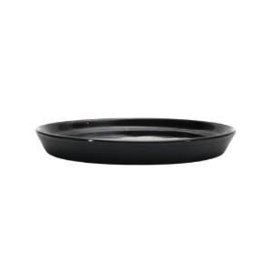 Farfurie ceramica, 20cm, Novum Vulcano Duo, negru lucios si negru mat, gresie glazurata manual