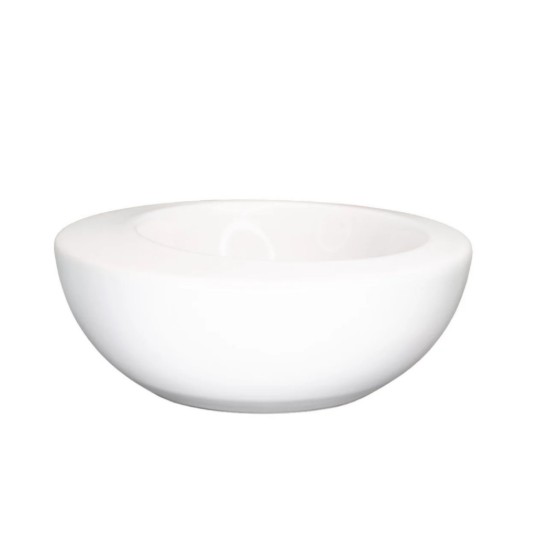 Bol Molecule, ceramica, 22cm, 650 ml, alb, lac ceramic protector, glazurat manual