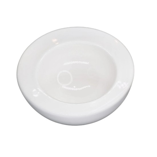 Bol Molecule, ceramica, 22cm, 650 ml, alb, lac ceramic protector, glazurat manual