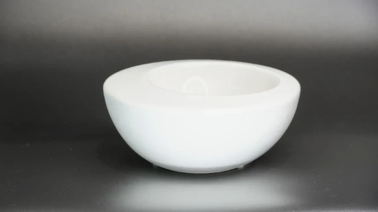 Bol Molecule, ceramica, 22cm, 650 ml, alb, lac ceramic protector, glazurat manual