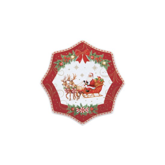 Set 4 farfurii desert, portelan, 16cm, "Christmas Heritage" - Easy Life