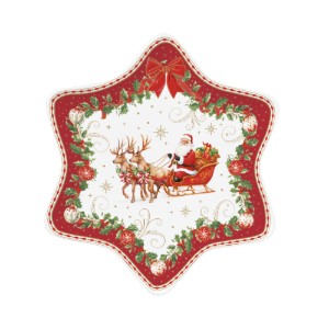 Platou stea, portelan, 22,5x22,5cm, "Christmas Heritage" - Easy Life