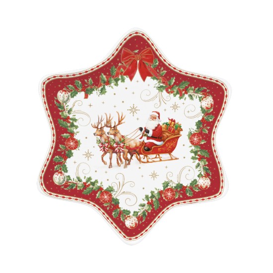 Platou stea, portelan, 22,5x22,5cm, "Christmas Heritage" - Easy Life