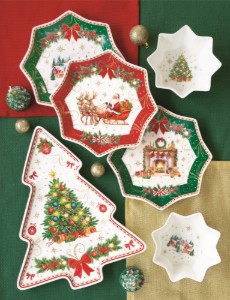 Set 4 mini boluri, portelan, 11cm, "Christmas Heritage" - Easy Life