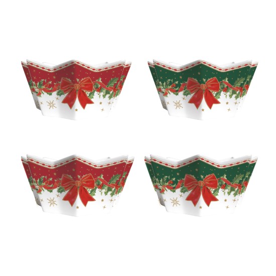 Set 4 mini boluri, portelan, 11cm, "Christmas Heritage" - Easy Life