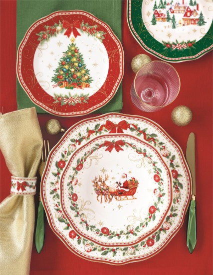 Platou servire, portelan, 36x25cm, "Christmas Heritage" - Easy Life