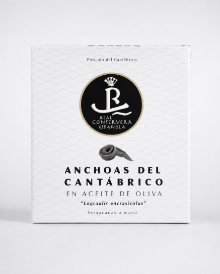 Anșoa din Marea Cantabrică în ulei de măsline, 180g, Real Conservera Española, Spania