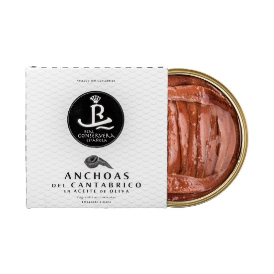 Anșoa din Marea Cantabrică în ulei de măsline, 180g, Real Conservera Española, Spania