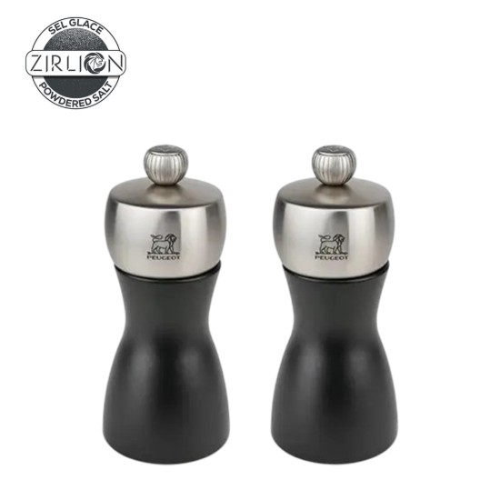 Set 2 rasnite sare si piper, 12 cm, "Fidji Z", Black - Peugeot