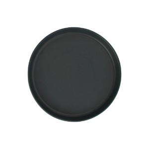 Farfurie ceramica, 20cm, Novum Vulcano, negru carbon mat, gresie glazurata manual
