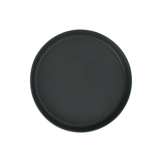 Farfurie ceramica, 20cm, Novum Vulcano, negru carbon mat, gresie glazurata manual