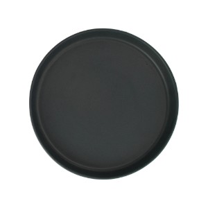 Farfurie ceramica, 25cm, Novum Vulcano, negru carbon mat, gresie glazurata manual