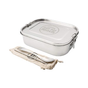 Set caserola pranz, cu 2 accesorii, inox, 800ml, "Out of Lunch" - Grunwerg