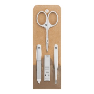 Set manichiura 4 piese, inox, etui piele gri - Zwilling PREMIUM