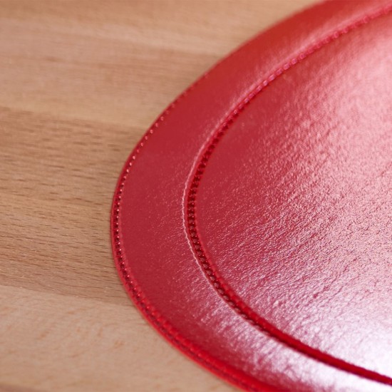 Suport farfurii (napron) oval, 45,5 x 29 cm, vinil, Rosu, "Fun" - Saleen