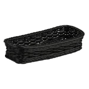 Cos pentru tacamuri, plastic, 28 x 11,5 cm, Negru - Kesper