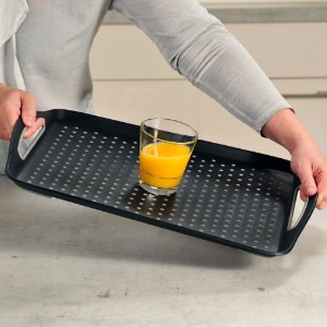 Tava servire din plastic, 45,5 x 32 cm, Negru - Kesper