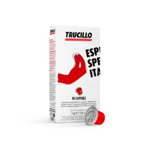 CAFEA TRUCILLO, EXPRESSO SPEAKS ITALIAN, 10 capsule din aluminiu, compatibile cu aparatele NESPRESSO®, 55 g ℮