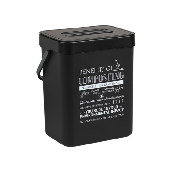 Cos dreptunghiular pentru compost, 21 x 17,5 x 24,5 cm, Negru - Kesper
