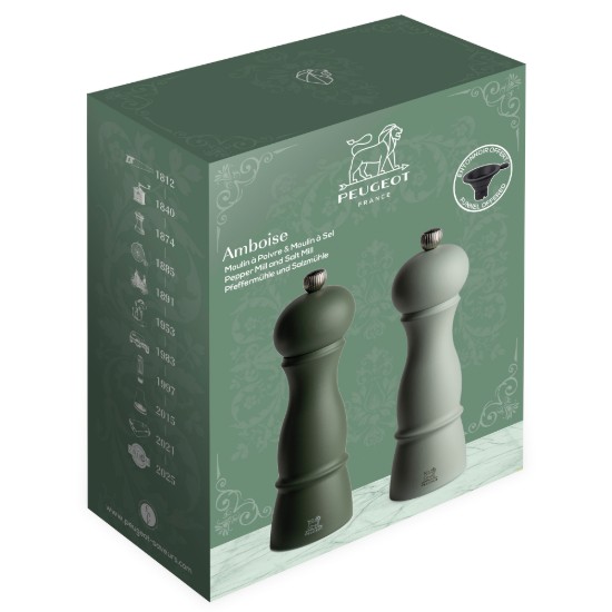 Set 2 rasnite sare si piper, 18 cm, "Amboise Z", Fern&Sage - Peugeot