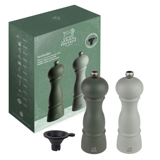 Set 2 rasnite sare si piper, 18 cm, "Amboise Z", Fern&Sage - Peugeot
