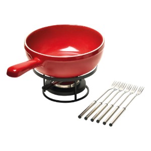 Set Fondue, ceramica, 24 cm/2,4L, Burgundy - Emile Henry