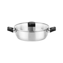 Cratita inox, cu capac sticla, 26cm/3,6L, "Elite" - Monix
