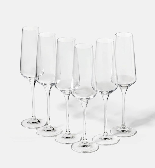 Set 6 pahare sampanie, sticla cristalina, 200ml, "Avant-Garde" - Krosno