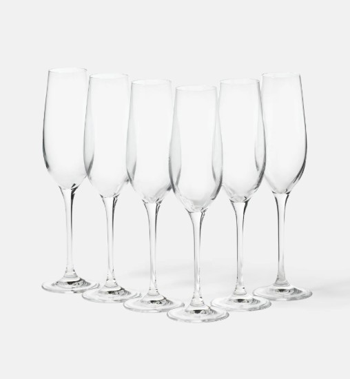 Set 6 pahare sampanie, sticla cristalina, 200ml, "Harmony"  - Krosno