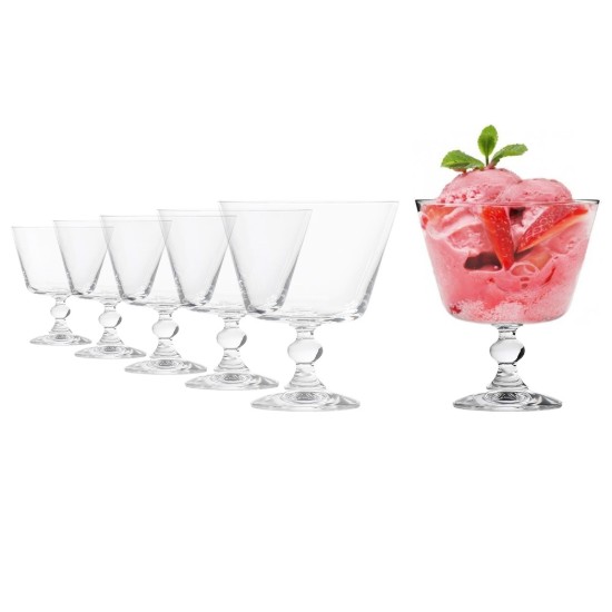 Set 6 cupe inghetata, sticla cristalina, 480 ml, "Krista" - Krosno