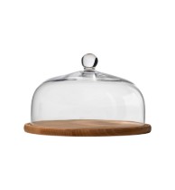 Platou servire, 28,5cm, cu capac din sticla, "Glamour"- Krosno