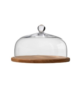 Platou servire, 28,5cm, cu capac din sticla, "Glamour"- Krosno
