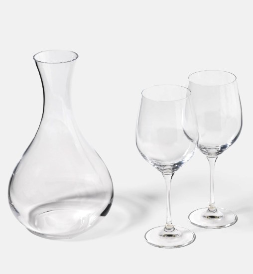 Set servire vin, 3 piese, sticla cristalina, "Harmony" - Krosno