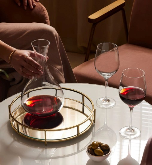 Set servire vin, 3 piese, sticla cristalina, "Harmony" - Krosno