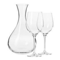 Set servire vin, 3 piese, sticla cristalina, "Harmony" - Krosno