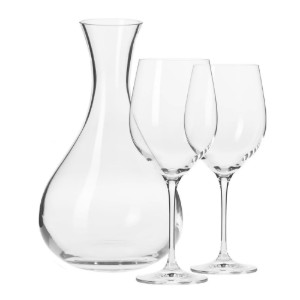 Set servire vin, 3 piese, sticla cristalina, "Harmony" - Krosno